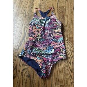 Athleta Girl Field Day Racerback One‎ Piece Multicolor Swimsuit Size L